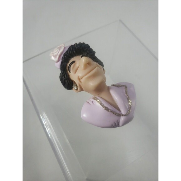 Vintage D Manning Art Magnet Woman Flower Hat Necklace Rare Uncommon Lady Face - Picture 7 of 10